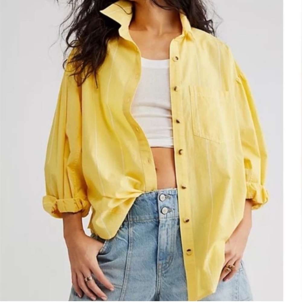 NWT🌸 We the free poplin top tags attached
